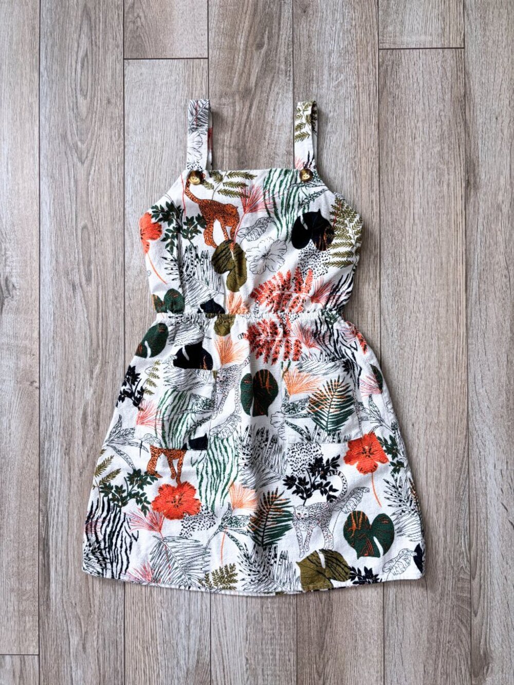 Sophia + Zeke Stitch Fix Kids Safari Jungle Print Sundress Boho Tropical Size 10 - Picture 2 of 15